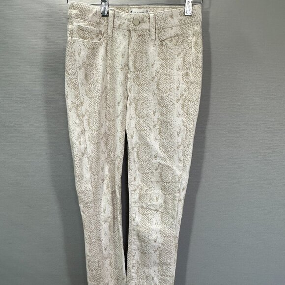 PAIGE Jeans Womens 25 Hoxton Ankle Cotton Stretch Snakeskin Print Pockets - Picture 1 of 11